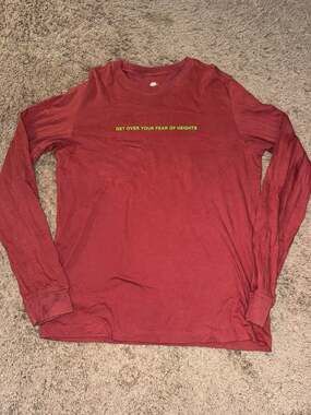 Nike Sportswear 'Get Over Your Fear Of Heights' Long-Sleeve T-Shirt Burgundy
